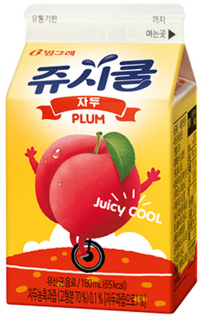 빙그레 쥬시쿨 자두, 40개, 180ml
