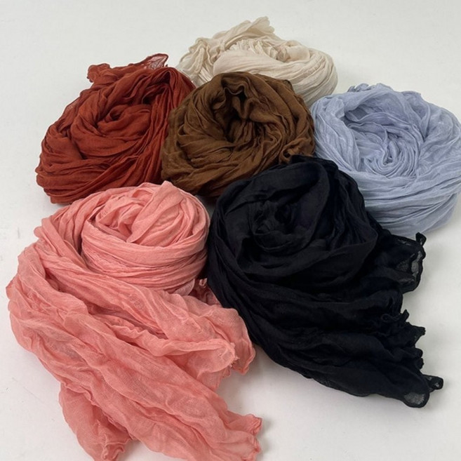 제이아르 링클 패션 롱 코디 스카프 머플러 여자 주름 봄가을