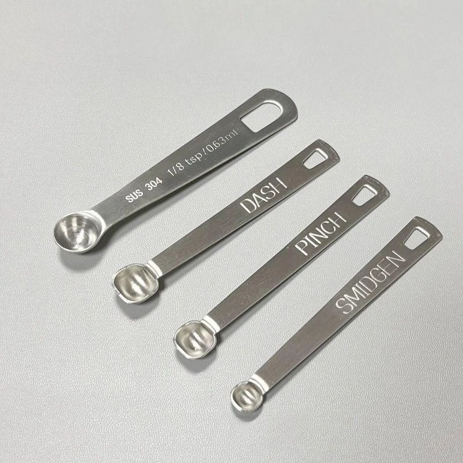 마이크로 계량스푼 미니 스쿱 파우더 실험실 정량 계량 소형 10cm 0.1g소금, 대형 11cm 넓은 손잡이 1g소금 - 쿠팡