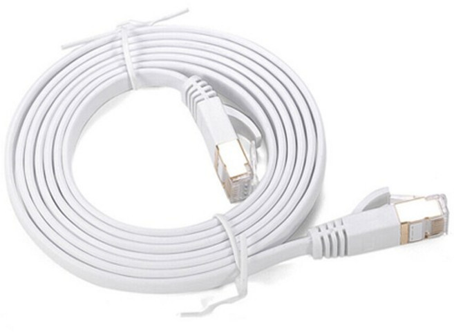 평면 인터넷선 기가 랜케이블 CAT.7 SSTP 10Gbps, 화이트, 1개, 15m