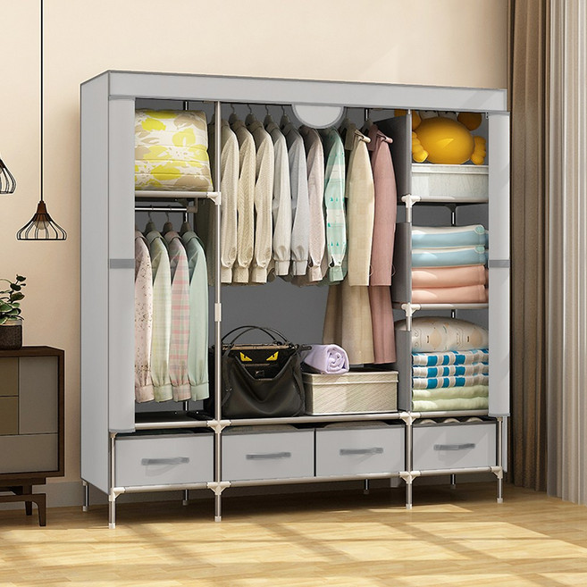 엔조이리빙 프리미엄 비키니옷장 4호 150x45x170cm, 밝은그레이