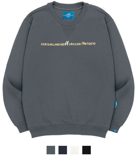 엘라모 기모M 골드시티 맨투맨 남녀공용 빅사이즈 S~4XL