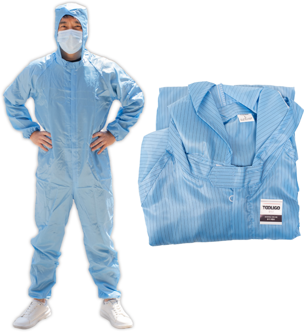 툴리고 작업복 원피스 미장 먼지 도장 청소 견출, 1세트, 하늘색