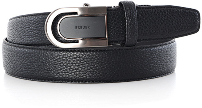 듀퐁셔츠 브로이어 블루 소가죽 자동벨트 블랙(TE3FMBTAB107TBK)