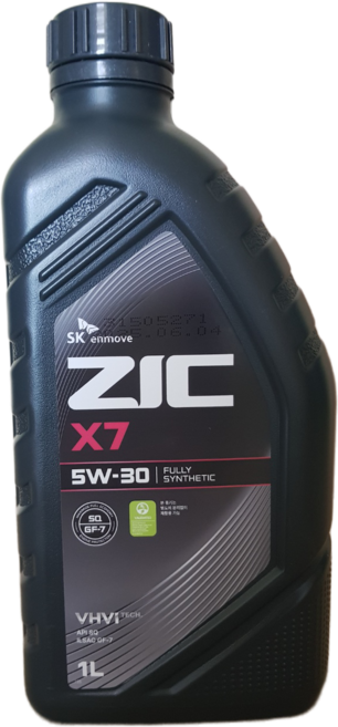 지크 X7 5W30 1리터 API SQ 프리미엄 합성엔진오일 가솔린 엔진오일, 1L, 1개