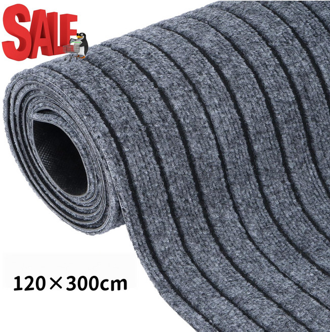 GAPINO 대형 카페트 논슬립 현관매트 업소용 출입구 미끄럼방지매트 사무실 배란다 로비 바닥매트 발판 스트라이프 잘라쓰는 발매트, 그레이, 1개