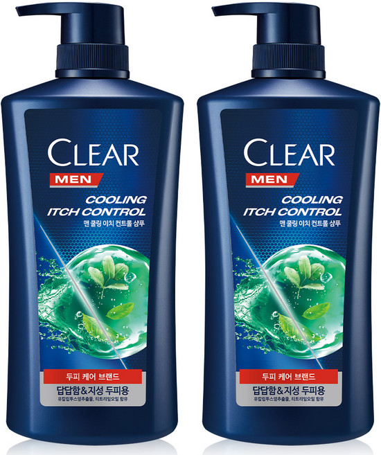 클리어 맨 쿨링 이치 컨트롤 샴푸, 650ml, 2개