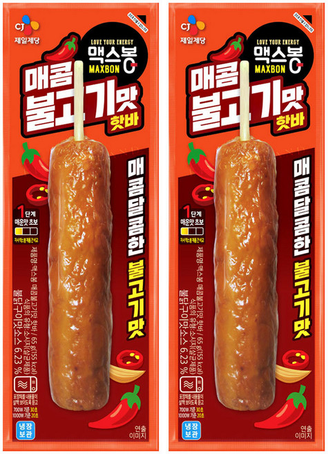 CJ 맥스봉 매콤불고기맛 핫바, 65g, 2개
