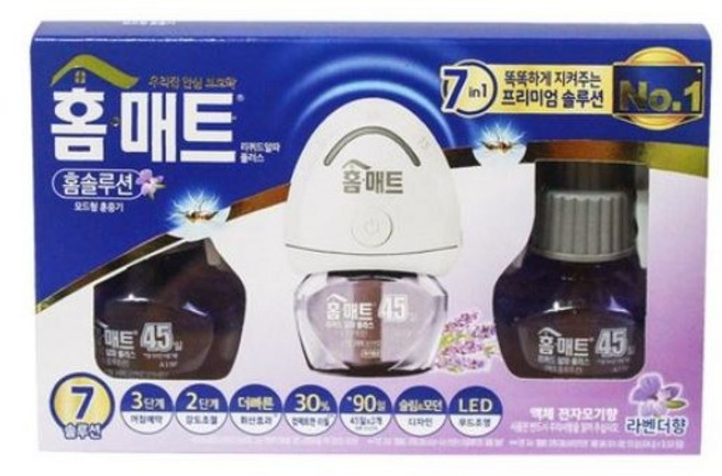 2021 NEW 홈매트 홈솔루션 리퀴드알파플러스 훈증기 45일 ( 훈증기 1개 + 리필 2개 ) 라벤더향, 3개