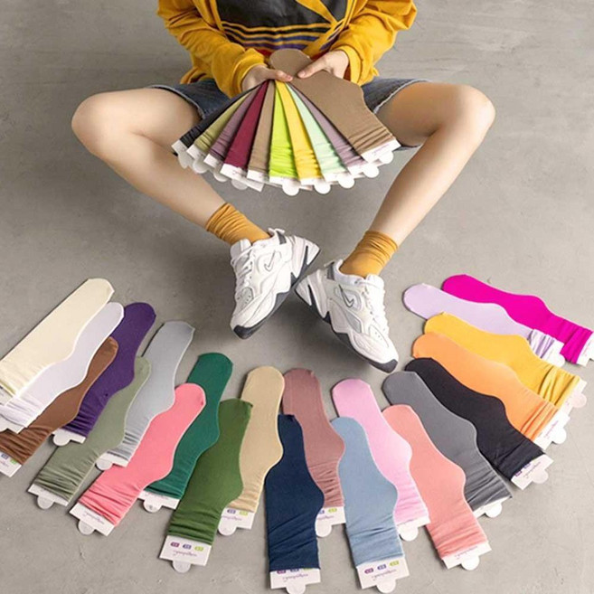 스타킹양말 니삭스 밴딩무지양말 골지 패션 신축 무릎 얇은