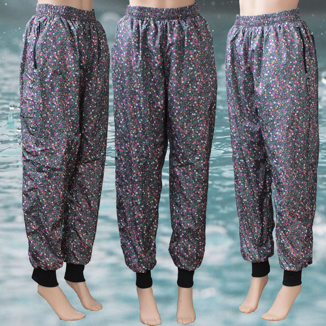 줌마짱 겨울용 방수복 비옷 땀복 방수작업복 꽃무늬 방수복 우의 기모 솜