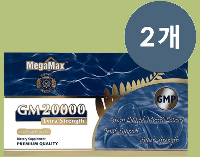 메가맥스 초록입 홍합 GM 20000 60캡슐 +사은품, 2개 (120정), 2개, 60정