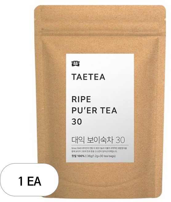대익차 보이숙차 30, 1.2g, 1개, 30개입