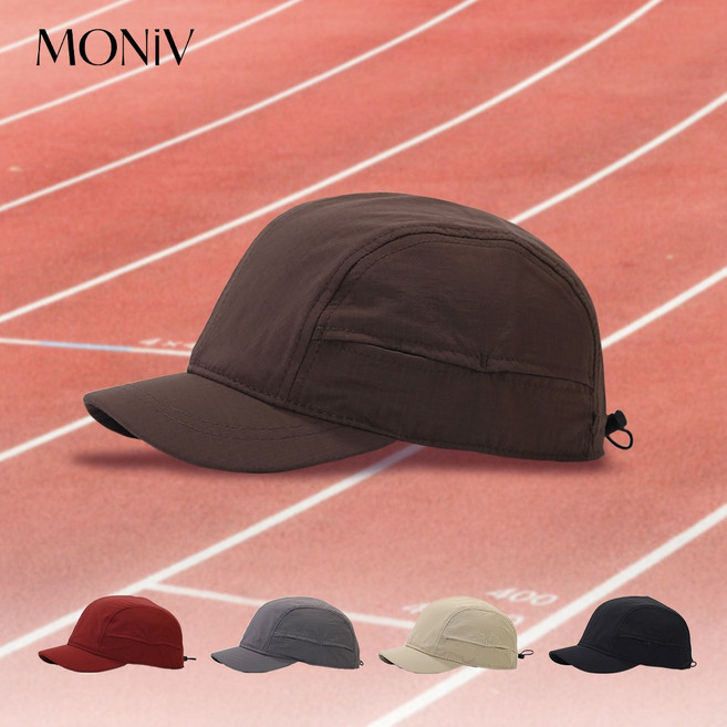 모니브 메쉬 러닝 모자 스포츠 캡, 브라운, 1개