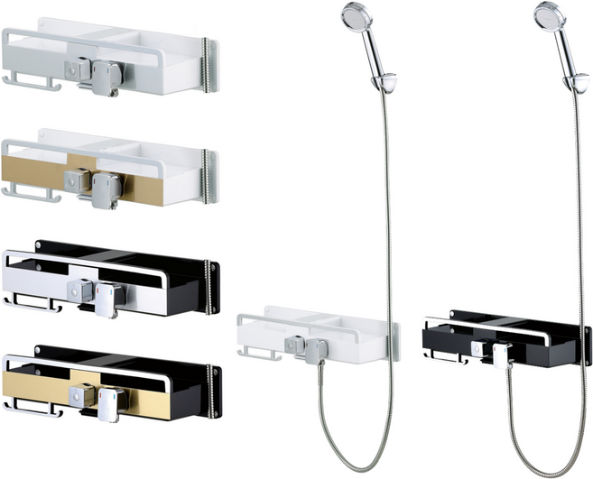 바스럽 국산 심플 무타공 선반형 샤워기 [설치 영상 포함], 화이트, 1개