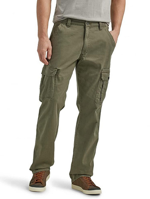 Wrangler Authentics 남성용 릴렉스 핏 스트레치 카고 팬츠 올리브 34 x 30