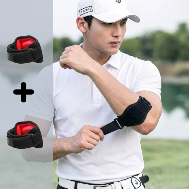 딜헤이븐 골프 테니스 팔꿈치 엘보보호대, 레드, 2개