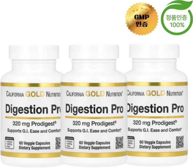 캘리포니아골드 다이제스트 다이제스천 프로 320mg 60캡슐 3개 DigestionPro, 60정 - 쿠팡