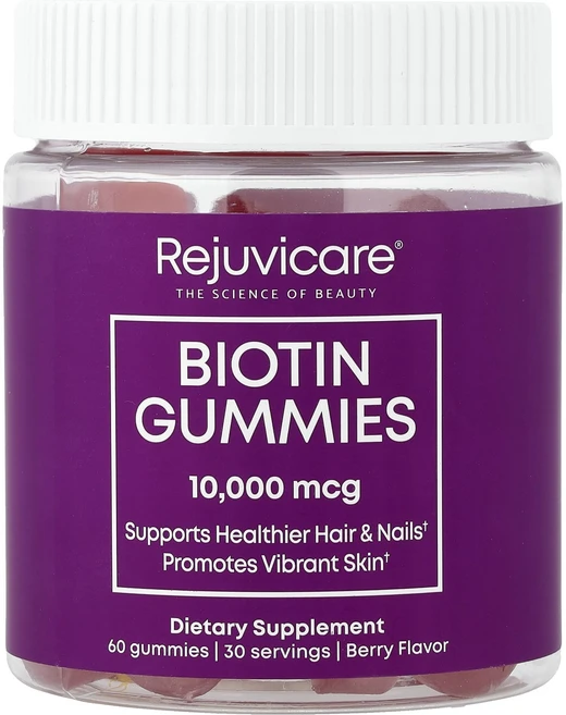 Rejuvicare 비오틴 구미젤리 라즈베리 10000mcg 60개, 2개, 60정 - 쿠팡