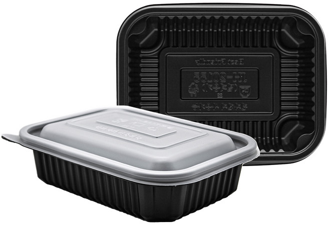 [일용상회]사각 찜용기 JH 20155 소 850ml 100세트 PP 검정, 100개, 1세트