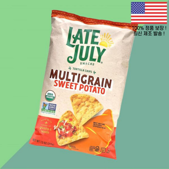 7월 말 멀티그레인 토르티야 칩 고구마 7.5온스 212g Late July Multigrain Tortilla Chips Sweet Potato 7.5oz, 7월 말 멀티그레인 토르티야 칩 고구마 7.5온스 21