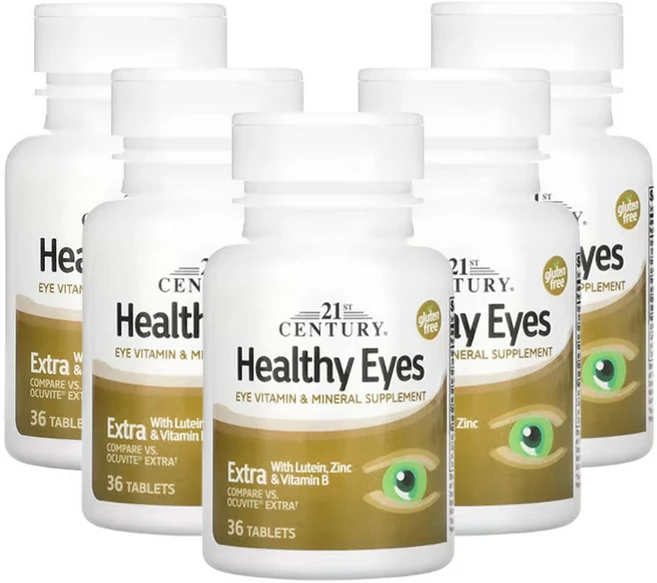 21세기센츄리 건강한 눈 엑스트라 위드 루테인 아연 및 비타민 B 36정, 5개 - 쿠팡