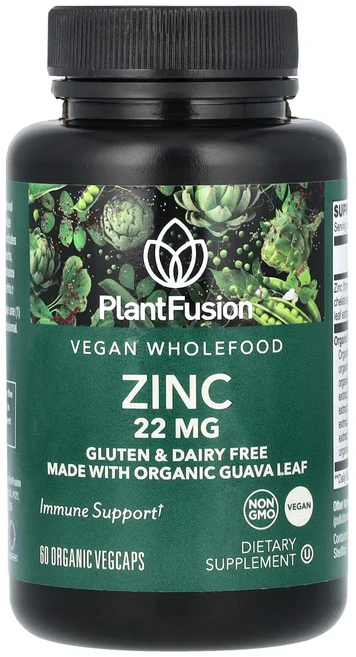 단백질 비타민 철분 마그내슘 칼슘 PlantFusion 비건 천연 식품 아연 22mg 유기농 베지 캡슐 60정 고루고루섭취해주세요, PlantFusion비건천연식품아연22mg유기농베지캡슐, 1개 - 쿠팡