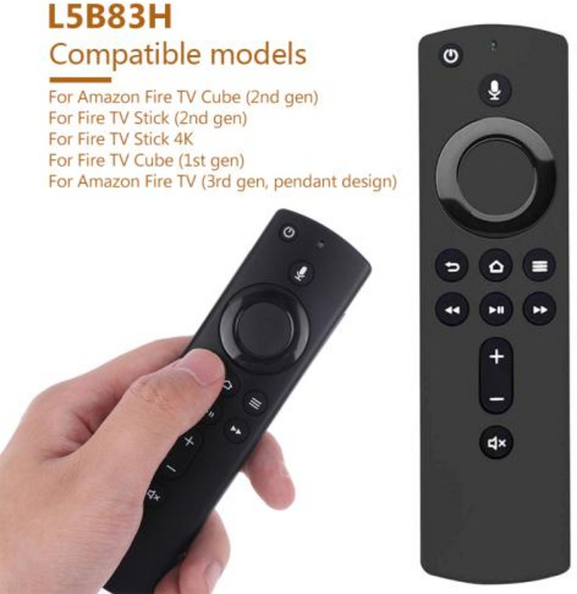 음성 스마트 검색 리모컨 알렉사 파이어 TV 스틱과 호환 4K 범용 리모컨 러 교체 L5B83H, 1개