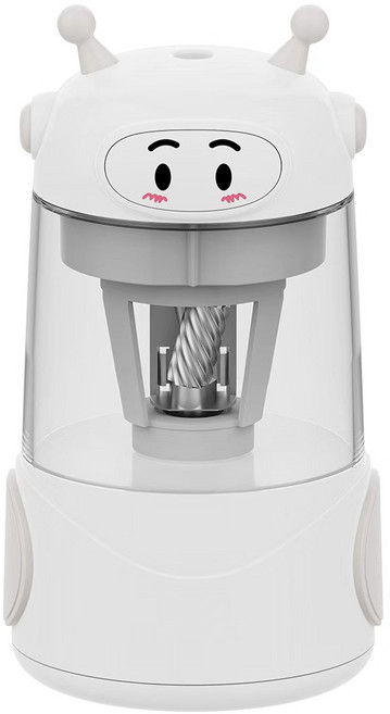 OYEAH 휴대용 귀엽다 전자동 연필깎이 급속 충전 안전 보호, 1개, 흰색