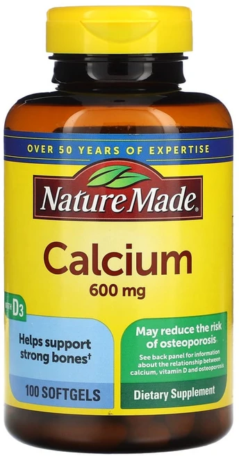 네이처메이드 비타민 D3가 함유된 칼슘 600 mg 100 소프트젤, NDM02508, 1개, 100정 - 쿠팡