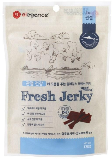엘레강스펫 강아지 저알러지 가수분해 간식 프레쉬 져키, 관절, 120g, 10개