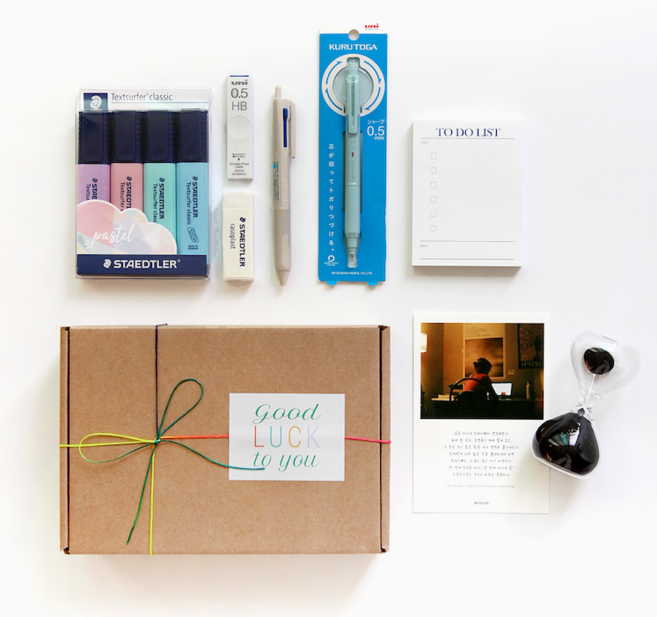 모선 유니 쿠루토가 KS샤프 7종 문구세트 웰컴키트, 1세트, 네이비