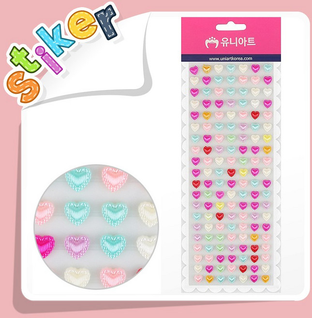 꾸미기 DIY 재료 스티커 6 / 유니아트 비즈스티커 105종 다꾸 다이어리 DIY 미술재료, 1개, 비즈스티커 25번