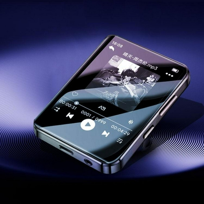 [다모와] 터치스크린 블루투스 mp3 플레이어 워크맨 mp4 보조스마트폰, 블랙 7.5cm 64G