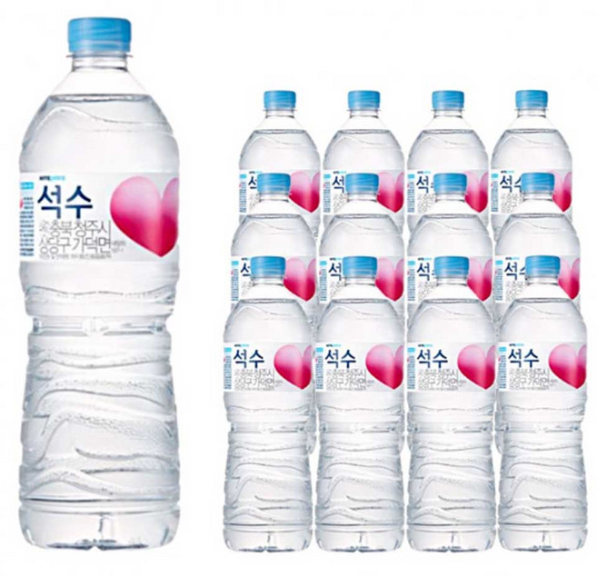 유/무라벨 랜덤발송!! 하이트진로 석수 1L 12개 2세트 (24개) 생수2리터 미네랄워터, 24개