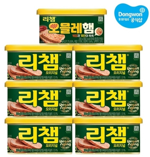 동원 [동원] 리챔 200g x 6캔 + 오믈레햄 1캔, 7개
