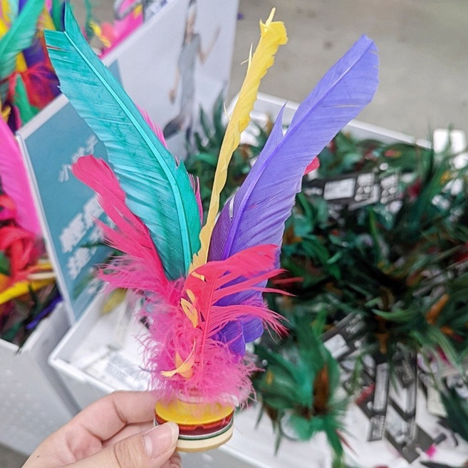 迪卡儂 踢毽子 居家健身 運動遊戲, 1個, 鵝羽(彩色)