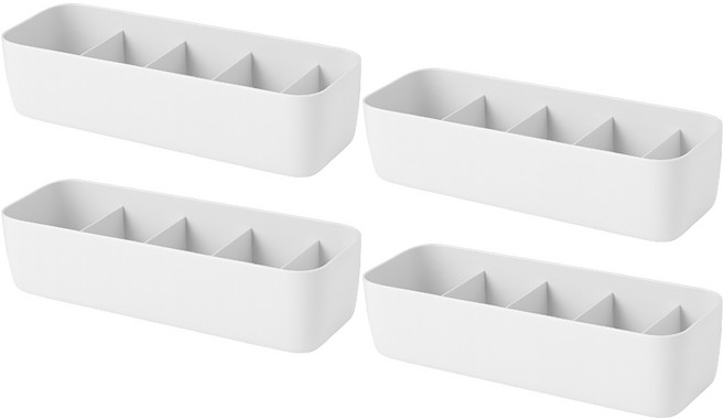 네이처안 5단 플라스틱 속옷정리함, 화이트, 4개