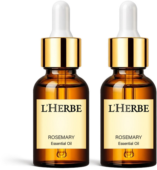1+1 르에르베 로즈마리 천연 아로마 테라피 에센셜 오일 100% 원액, 10ml, 2개