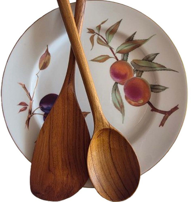 몽다름아 100% 핸드메이드 티크우드 멀티볶음주걱 뒤집개 서빙스푼, 1세트, 멀티볶음주걱+서빙스푼