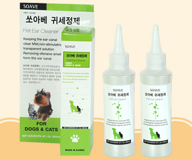 쏘아베 귀세정제 120ml×2개 애견귀청소 고양이귀청소, 2개, 120ml