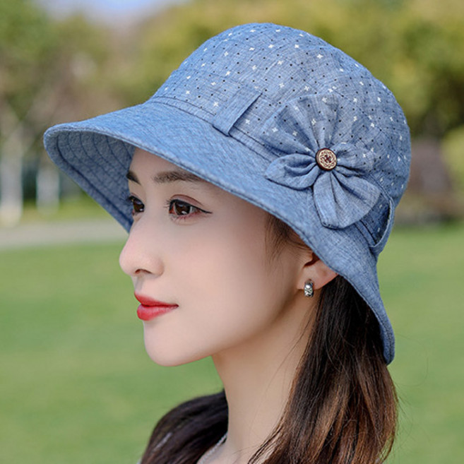 루지온 여자 여름 벙거지 챙모자 여성 중년 버킷햇