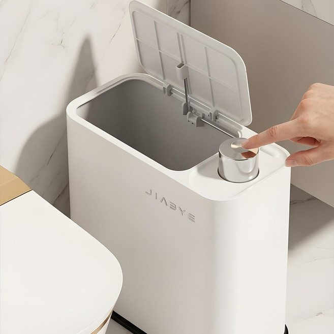마치홈 원터치 냄새차단 휴지통, 화이트