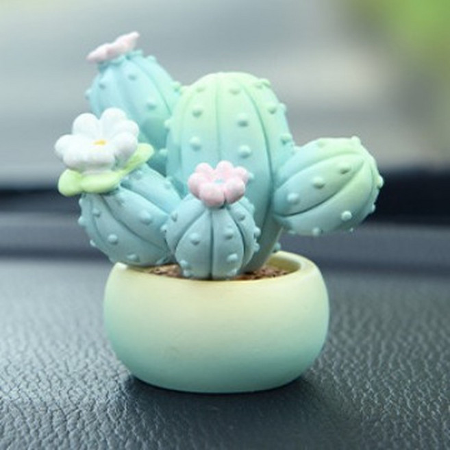 模擬仙人掌盆栽 汽車擺飾, 夢幻仙人掌B款, 1個