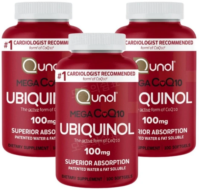 Qunol 메가 CoQ10 유비퀴놀 코엔자임 100mg 100정 3개 가네카 - 쿠팡
