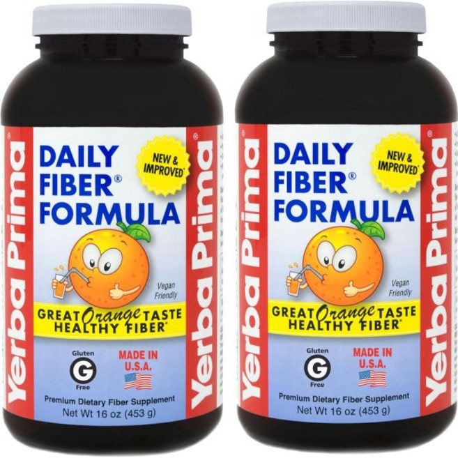 Yerba Prima Daily Fiber Formula 16 oz (Pack of 2) - Premium Dietary Fiber Supplement Non-GMO Glu, 2개