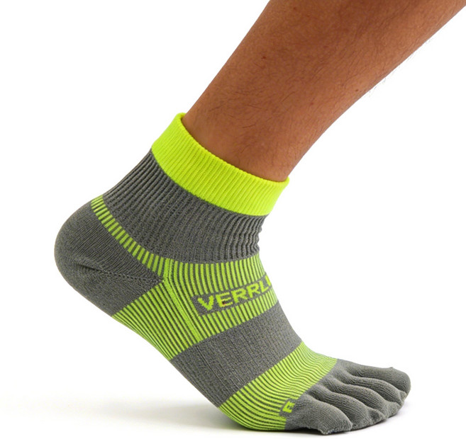 베룽코 웹삭스 아킬레스 케어 중단목 발가락 양말 등산 트레일 런닝 자전거 마라톤, L 270~290mm, 그레이라임, 1개
