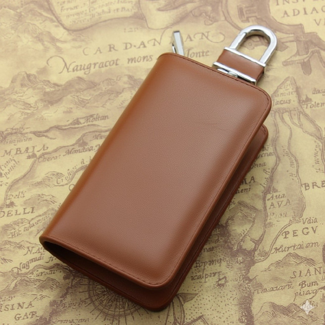 簡約多功能鑰匙包 汽車鑰匙扣零錢包 腰掛收納袋, 黃, Y