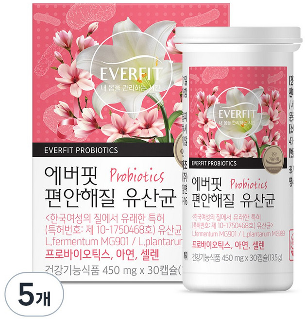 에버핏 편안해질 유산균, 30정, 5개