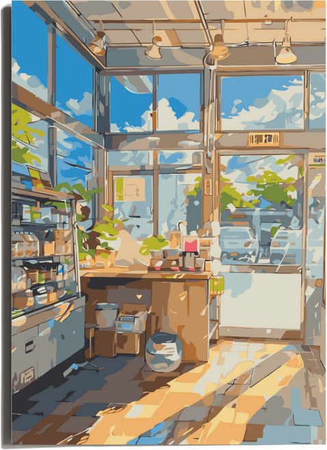 원그리드 DIY 명화그리기 세트 캔버스 유화그리기, 햇살 가득한 오후, 1개